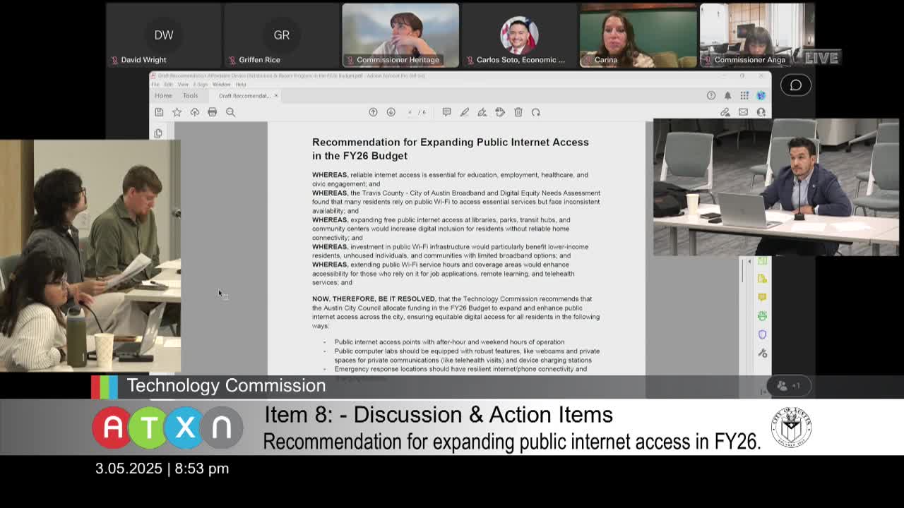 Austin technology commission pushes for expanded public Internet access and digital skills training