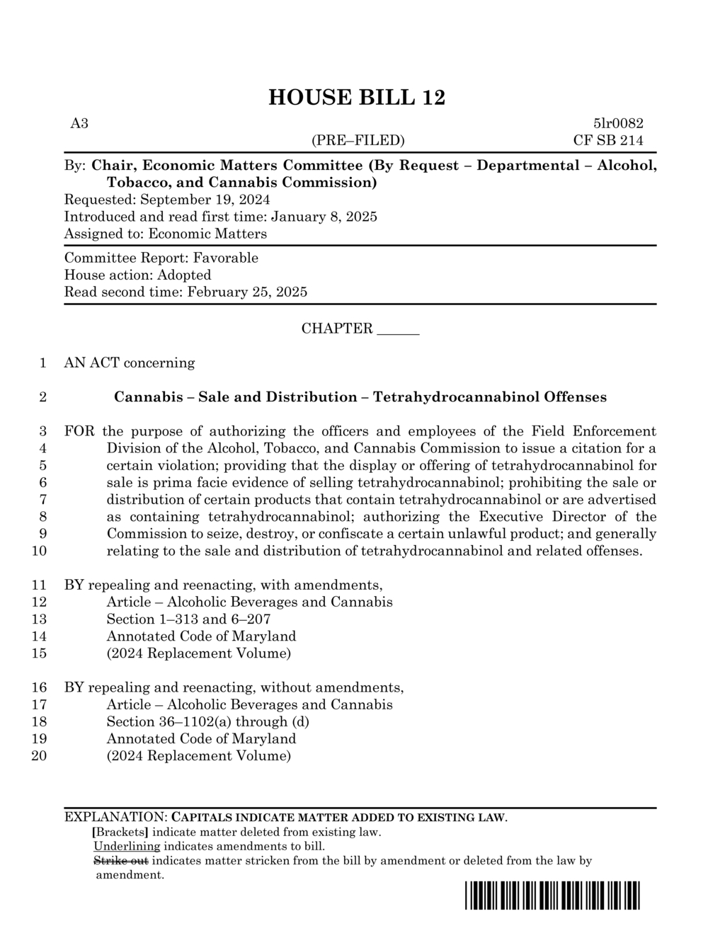 House Bill 12 prohibits delta-8 and delta-10 sales to individuals under 21