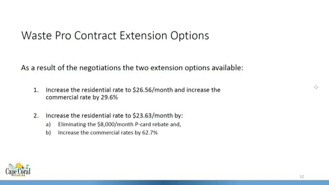 Cape Coral considers Waste Pro contract extension with rate increase options