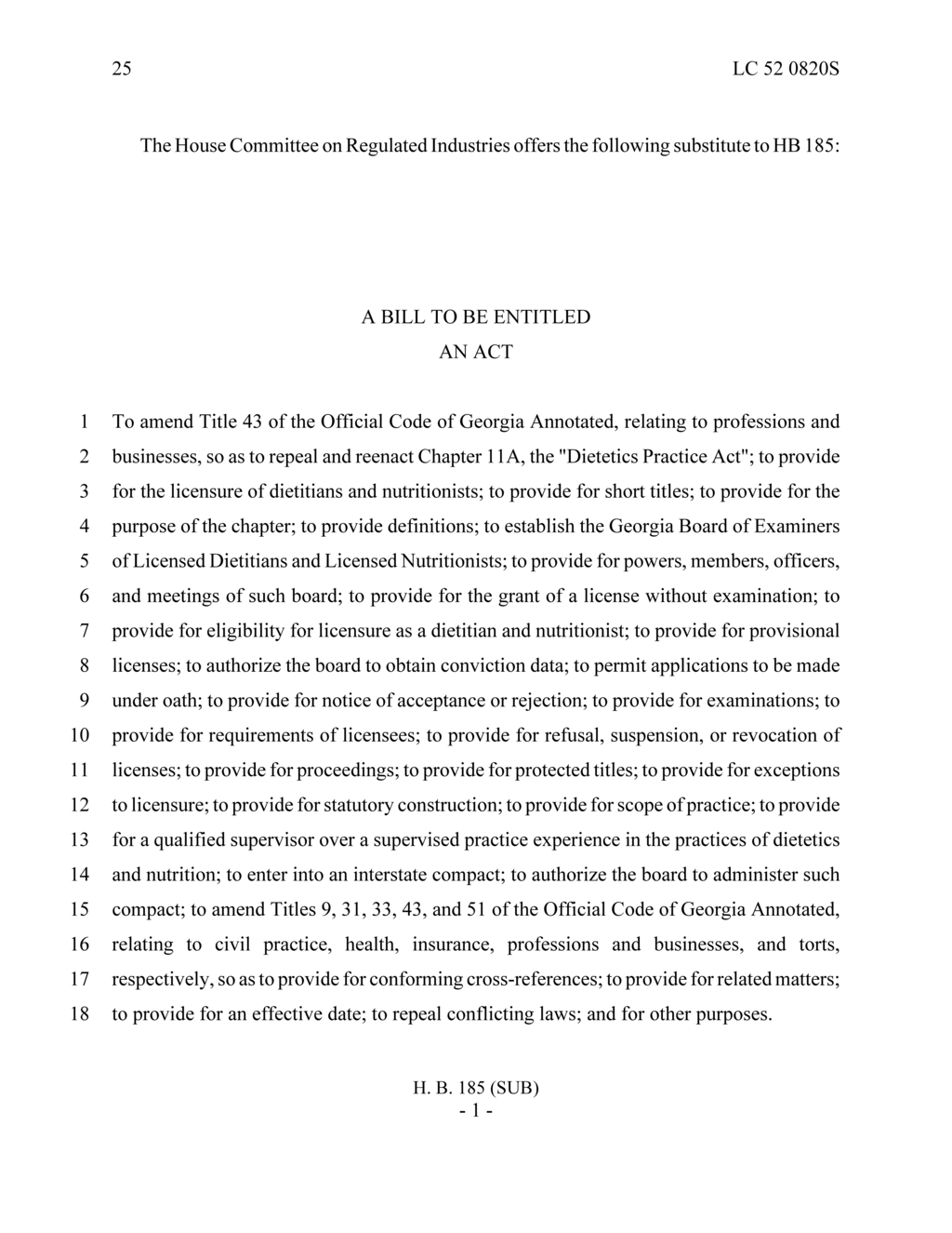 Board establishes licensure requirements for dietitians and nutritionists in new legislation