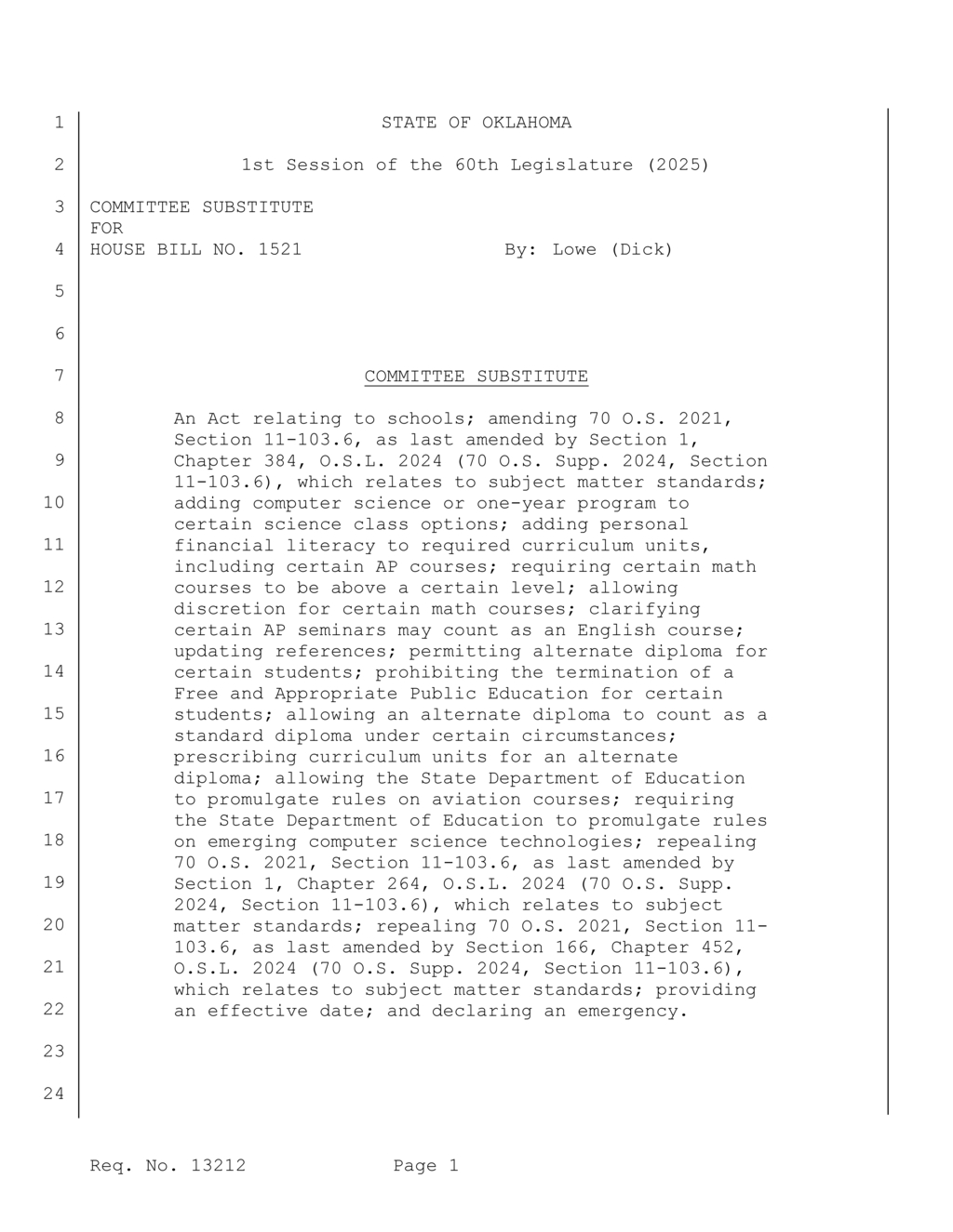 State Education Department implements core curriculum requirements for high school graduation