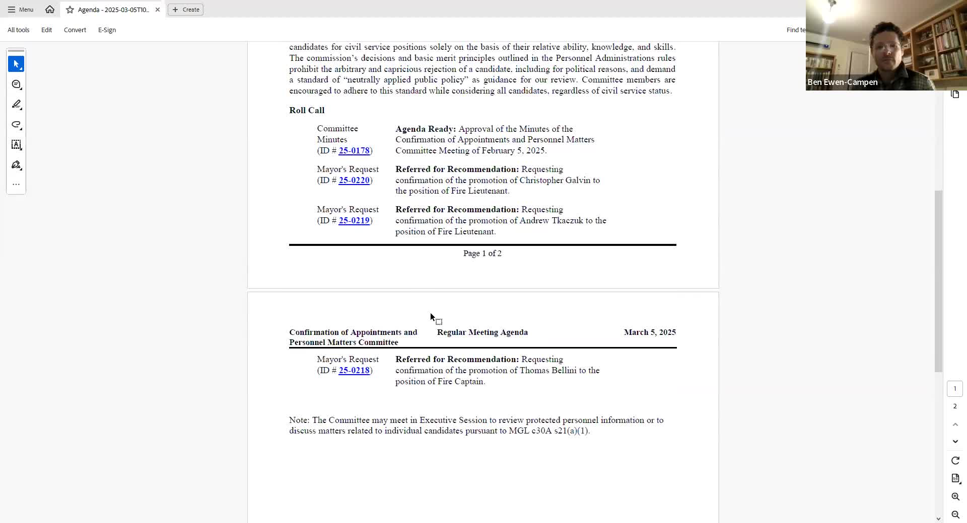 Somerville committee recommends approval of three Somerville Fire Department promotions