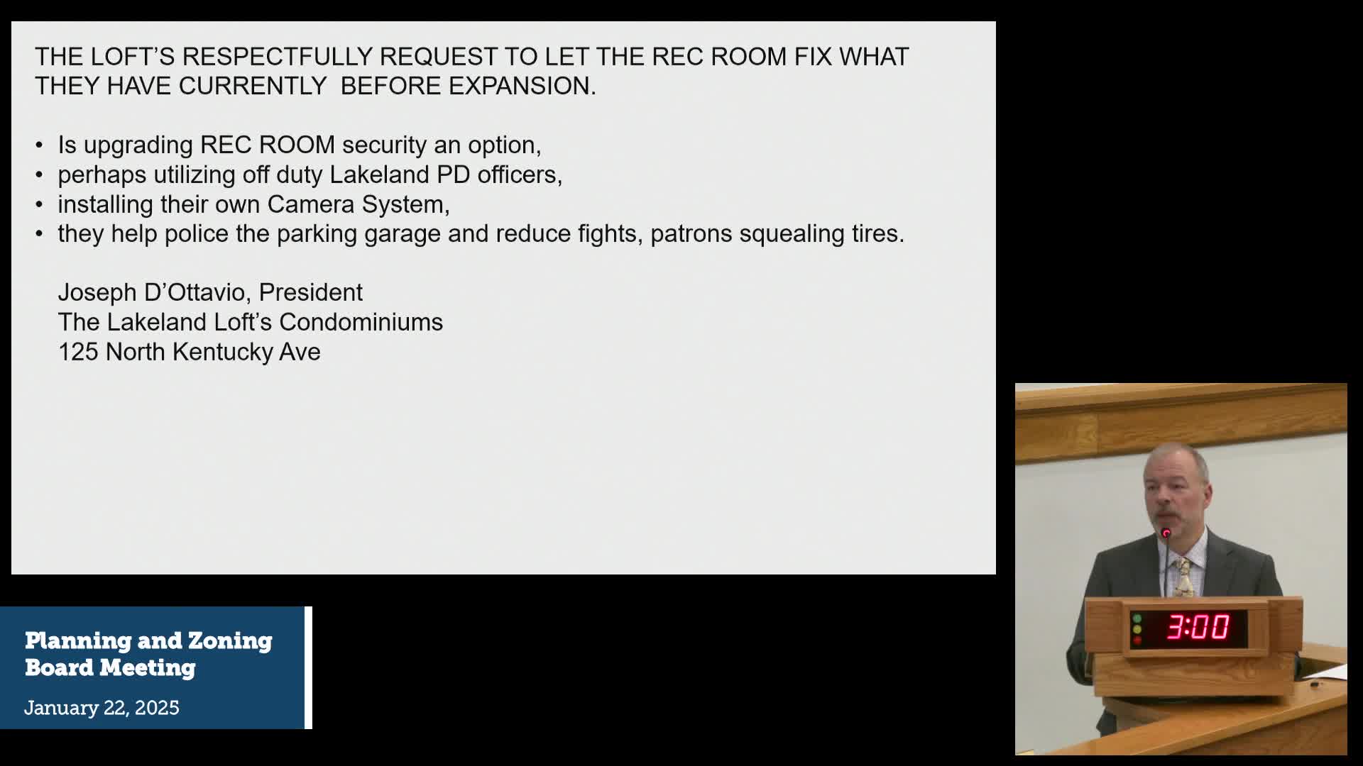 Lakeland Lofts residents oppose Rec Room expansion due to noise and safety concerns
