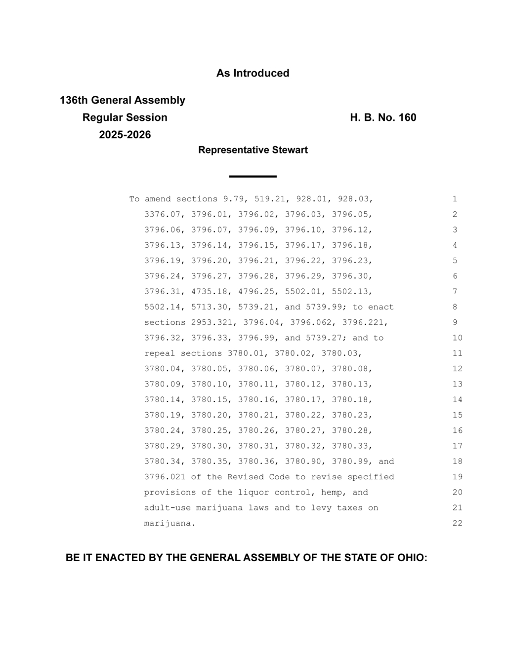 Legislature proposes medical marijuana access and usage regulations in Ohio
