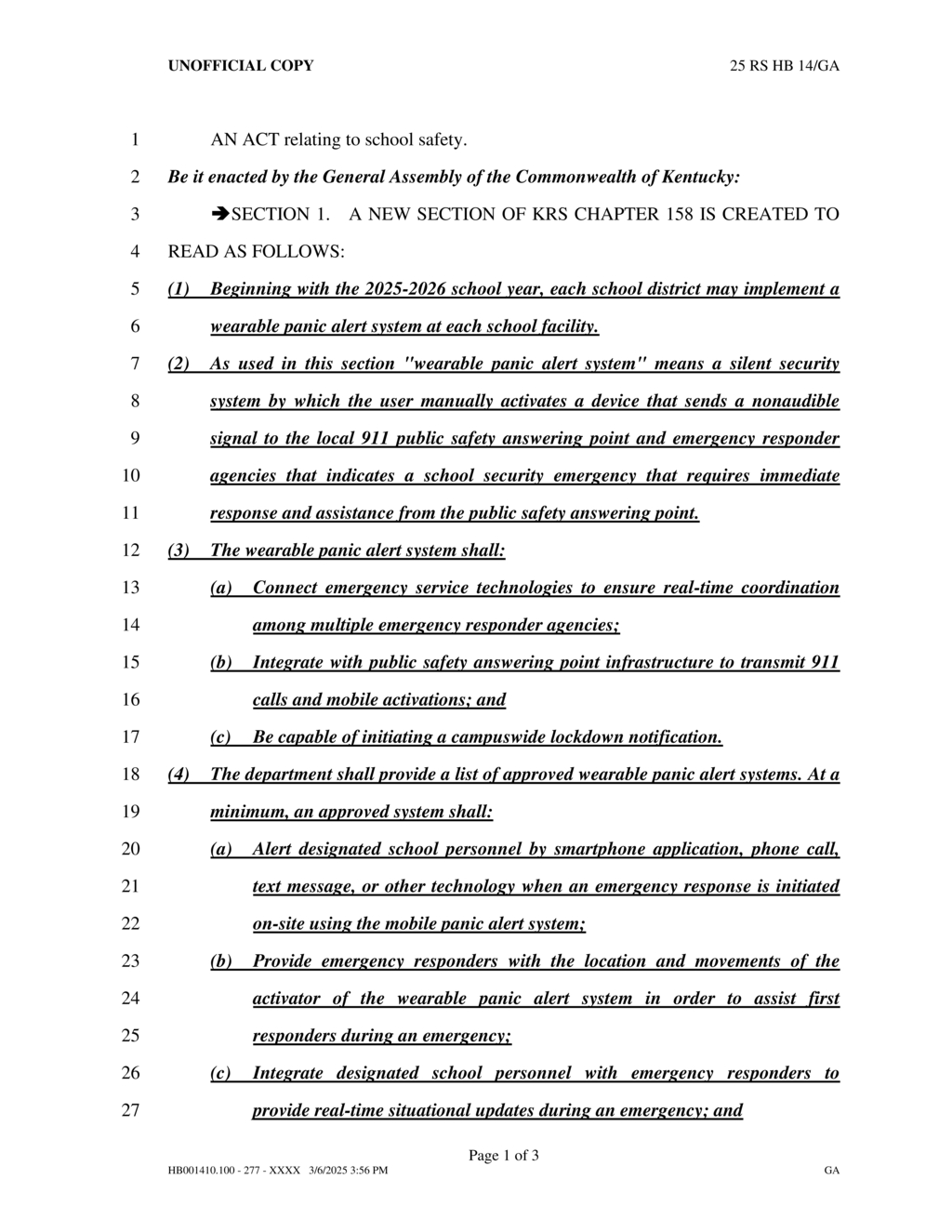 Kentucky passes Alyssa's Law for school safety funding