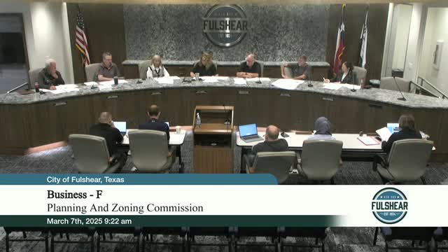 Fulshear Planning and Zoning Commission: approvals for plats, minutes and a telecommunications permit