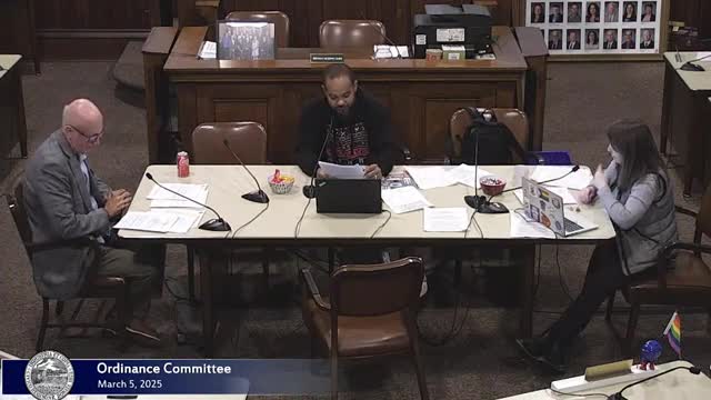 Ordinance committee advances four zoning and code changes to full council; sewer fee debate tabled