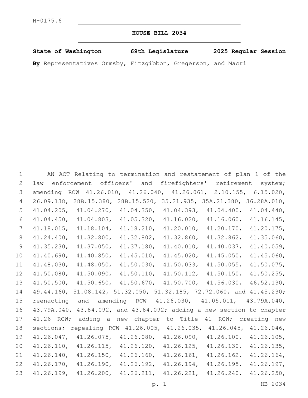 Washington State amends retirement rules for public employees and transfers