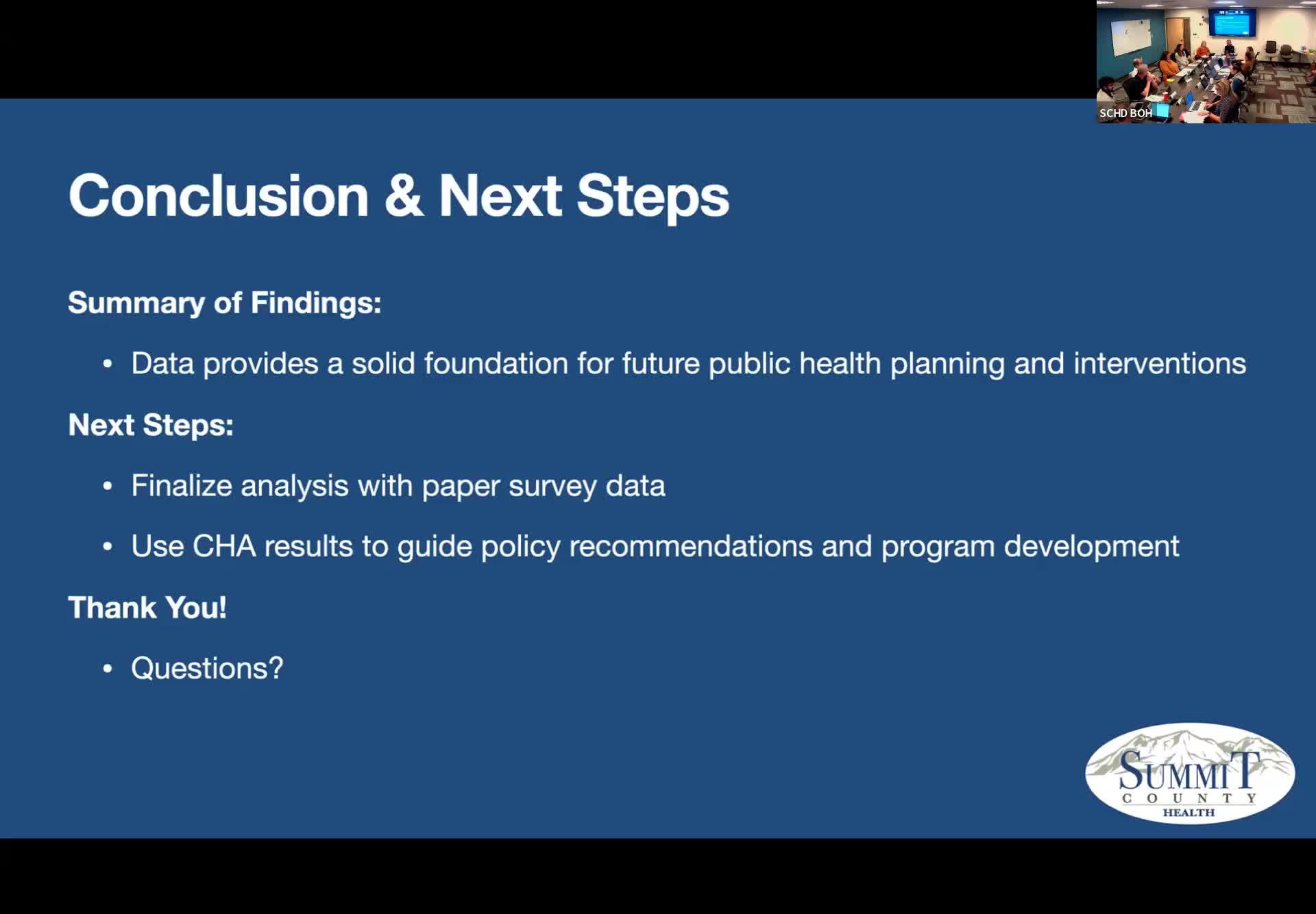 Public Health Department praises Nancy for innovative community health assessment process