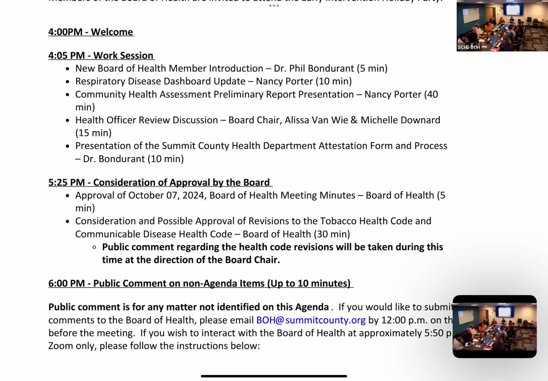 Summit County Board of Health celebrates members with holiday gifts and health updates