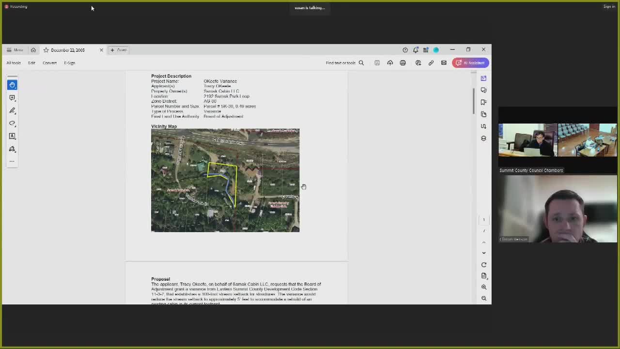 Local Meeting Reviews Lot Combination and Cabin Rebuild Near Summit Park Loop