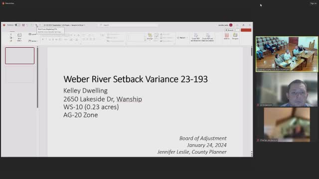 Homeowners propose setback reduction for environmentally friendly Weber River house design