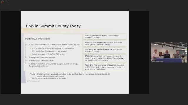 Summit County secures funding for ALS ambulance staffing and emergency services