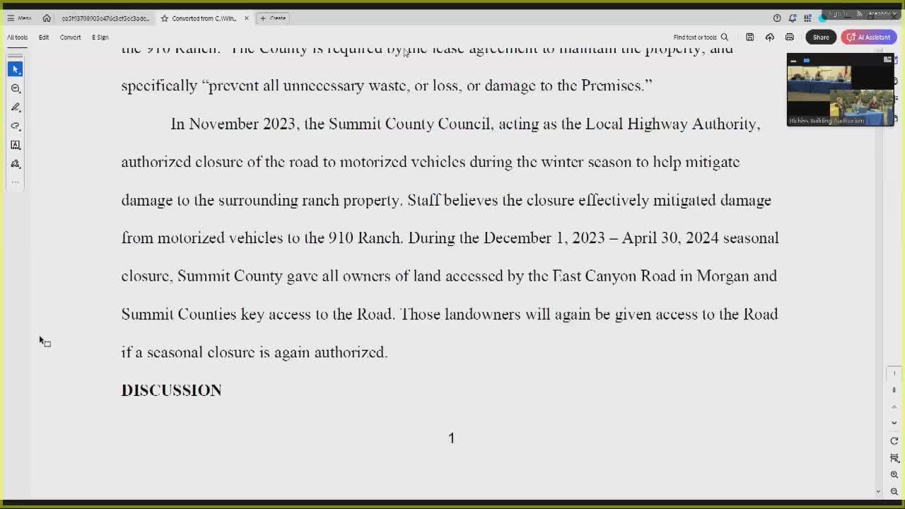 Summit County Council approves annual closure of Class B road to enhance safety