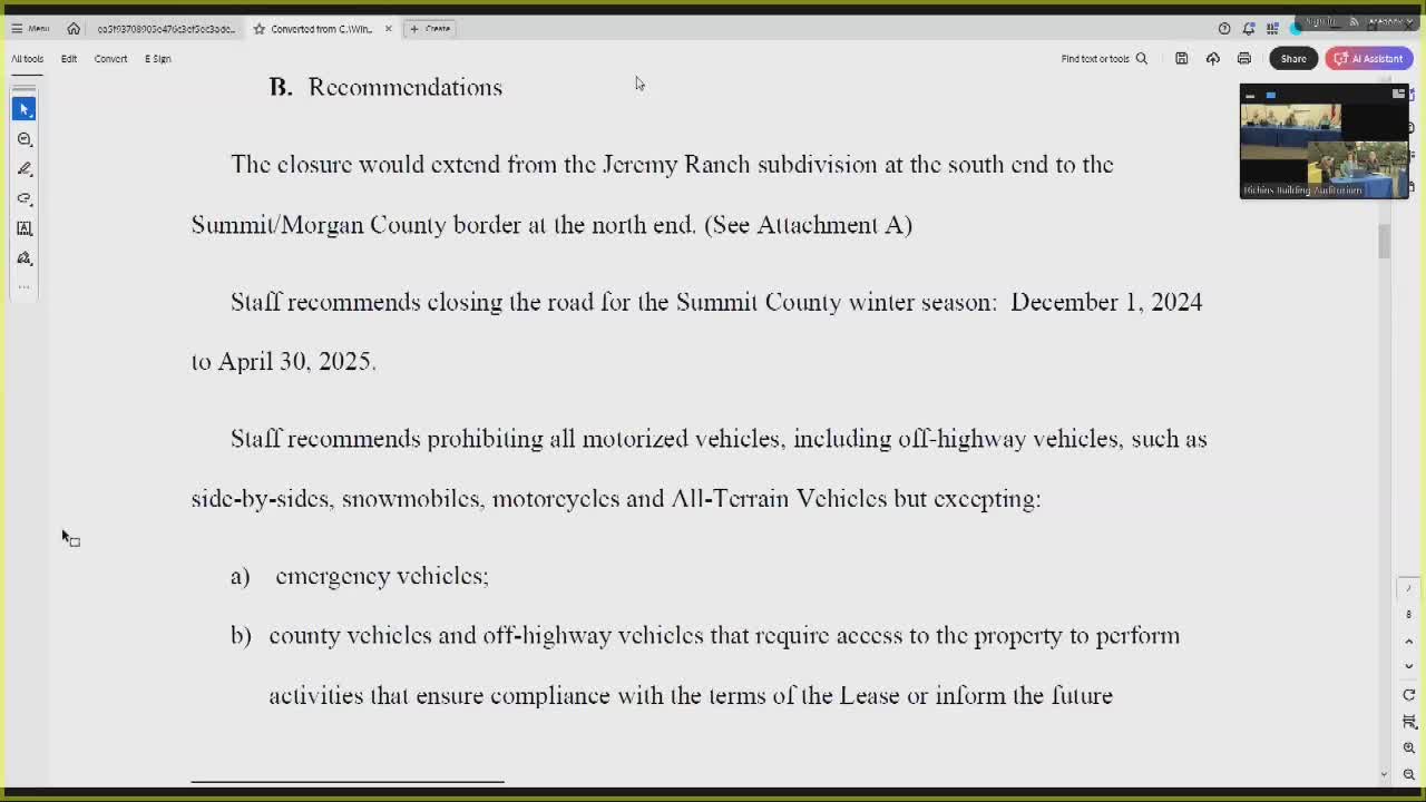 Summit County Council approves seasonal closure of East Canyon Road
