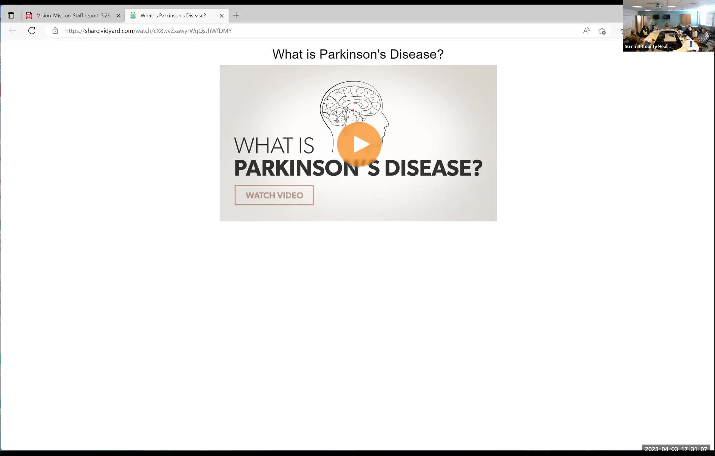 Inza Vieten raises awareness on Parkinson's disease at Summit County meeting
