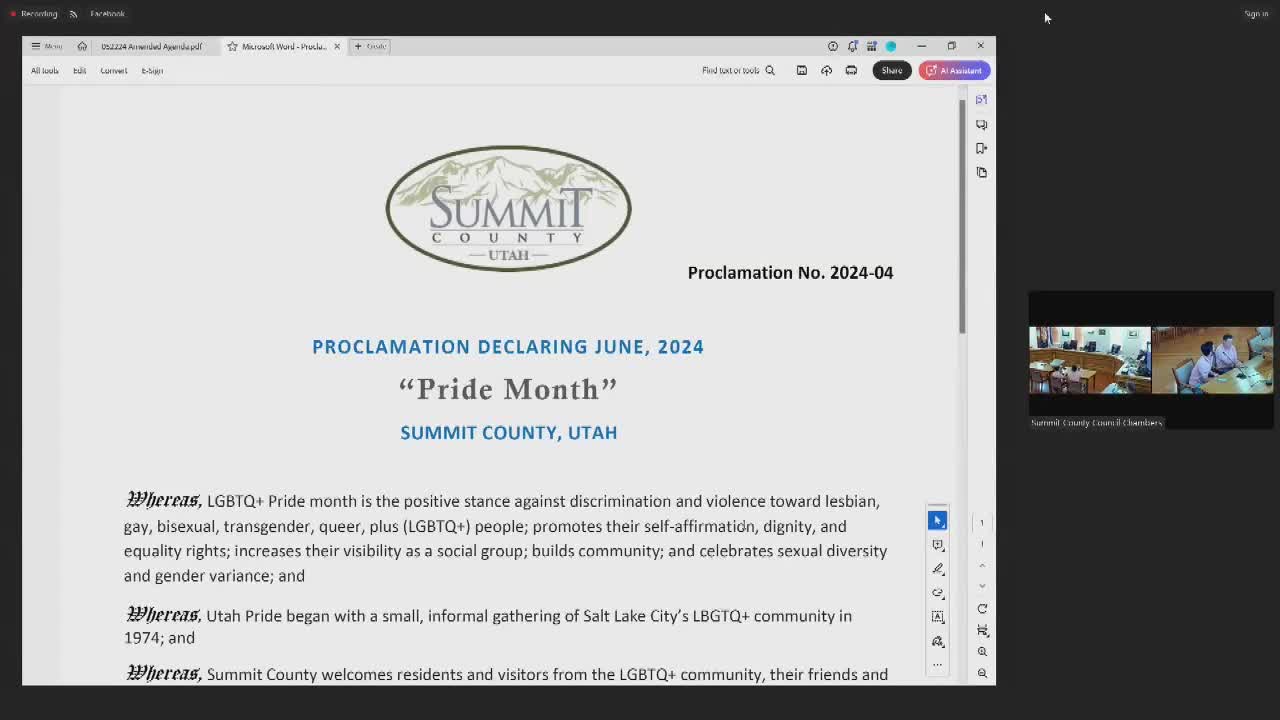 Summit County Council proclaims June 2024 as Pride Month