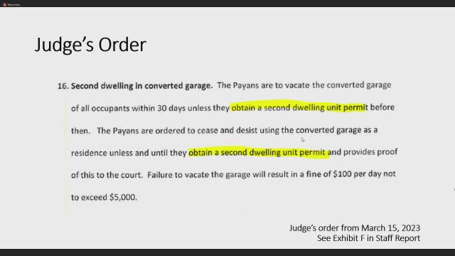 Planning Commission debates low impact permit amid judge's occupancy order challenges