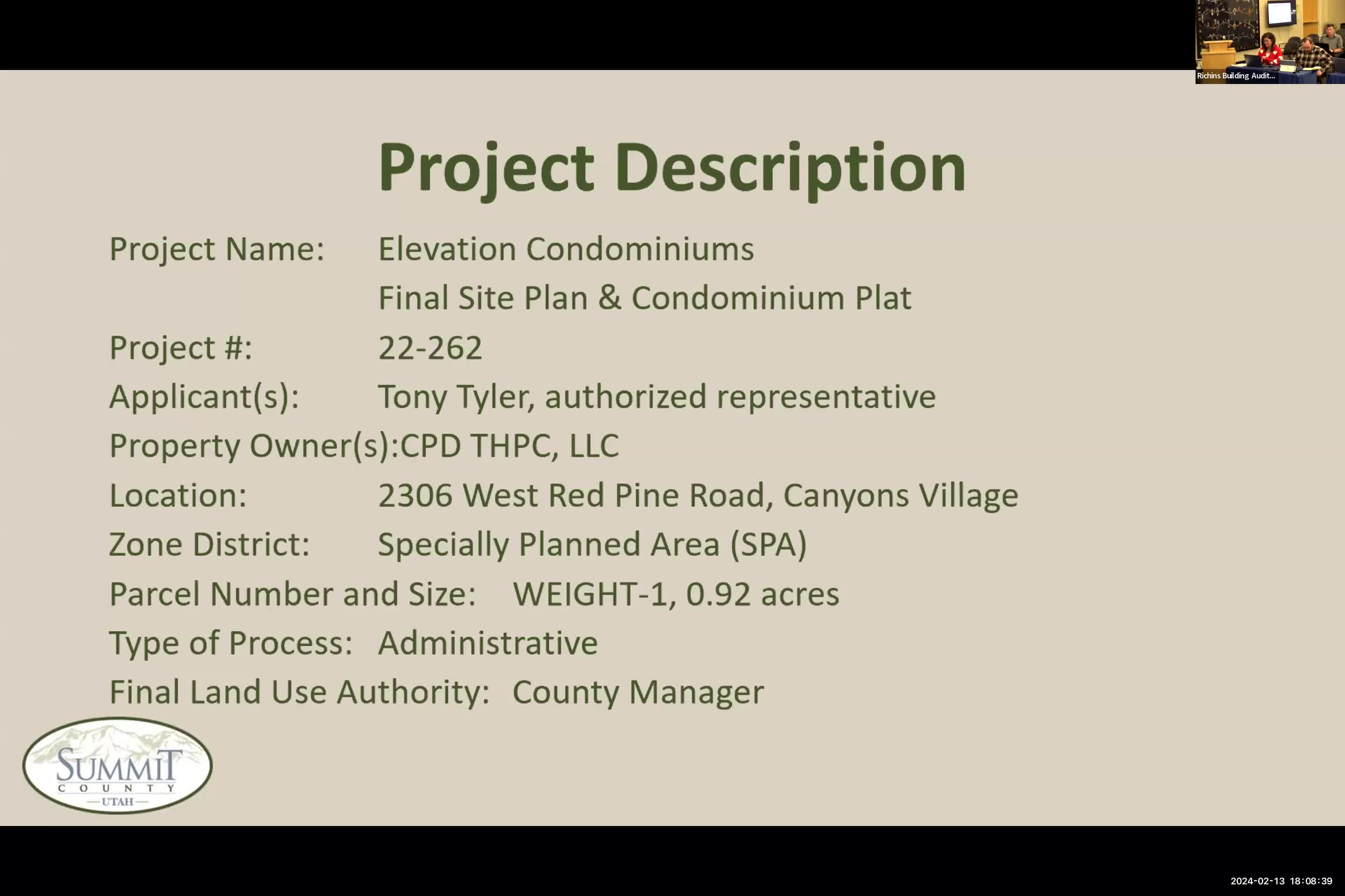 Summit County Council approves final site plan for Elevation Condominiums on Wait Parcel