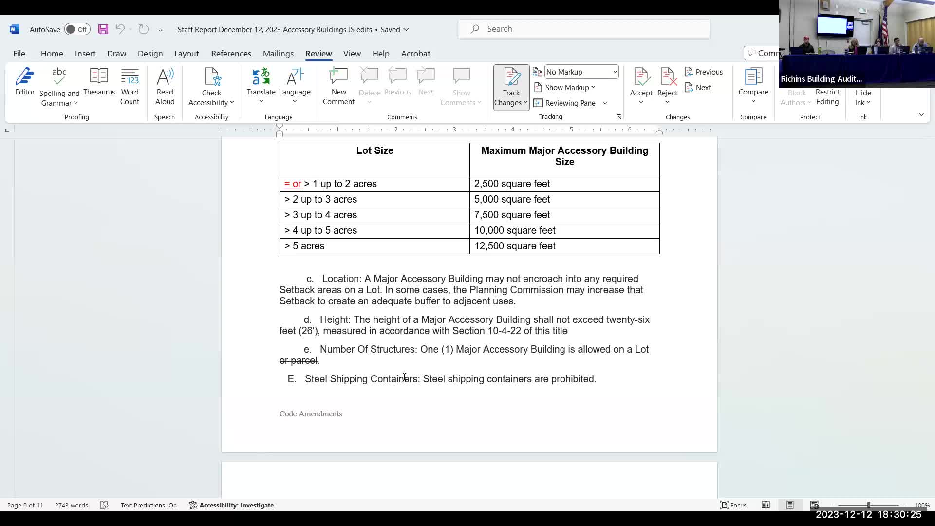 Snyderville Basin Planning Commission reviews accessory building regulations amid community concerns