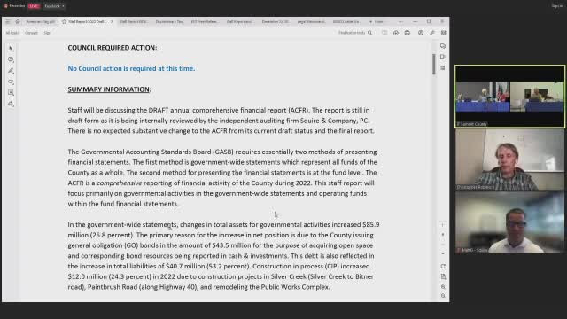 Independent Auditor Matt Geddes presents Summit County's 2022 financial audit results