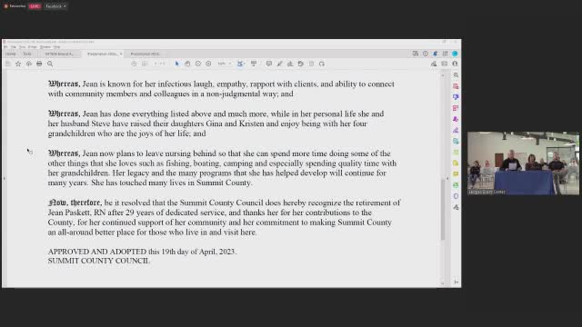 Summit County Council honors Jean Paskett's 29 years of dedicated service