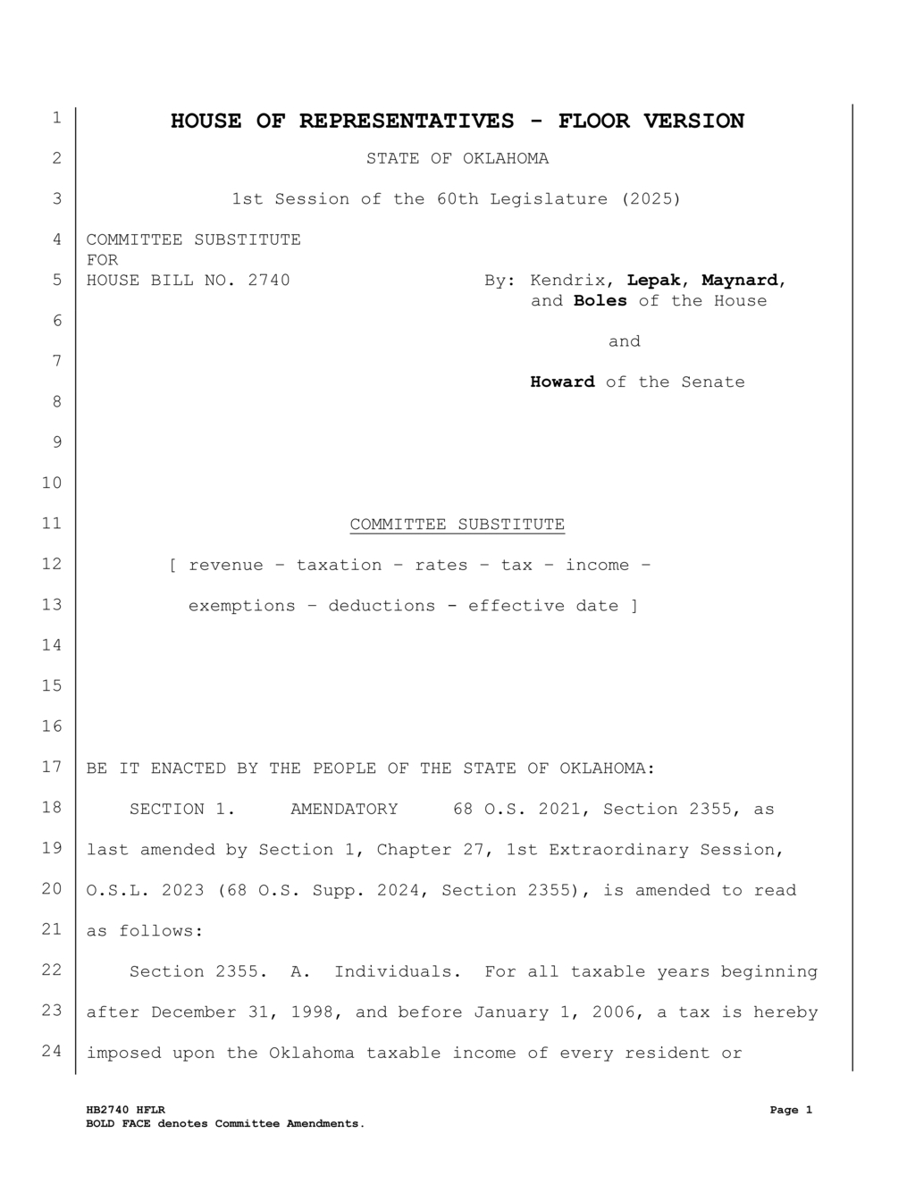 Oklahoma tax law introduces new deductions for military salaries and federal taxes