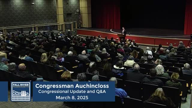 Auchincloss outlines constituent services, housing and drug priorities at Fall River town hall