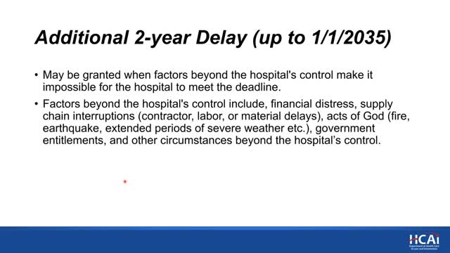 Hospital faces potential two-year delay due to ongoing financial distress