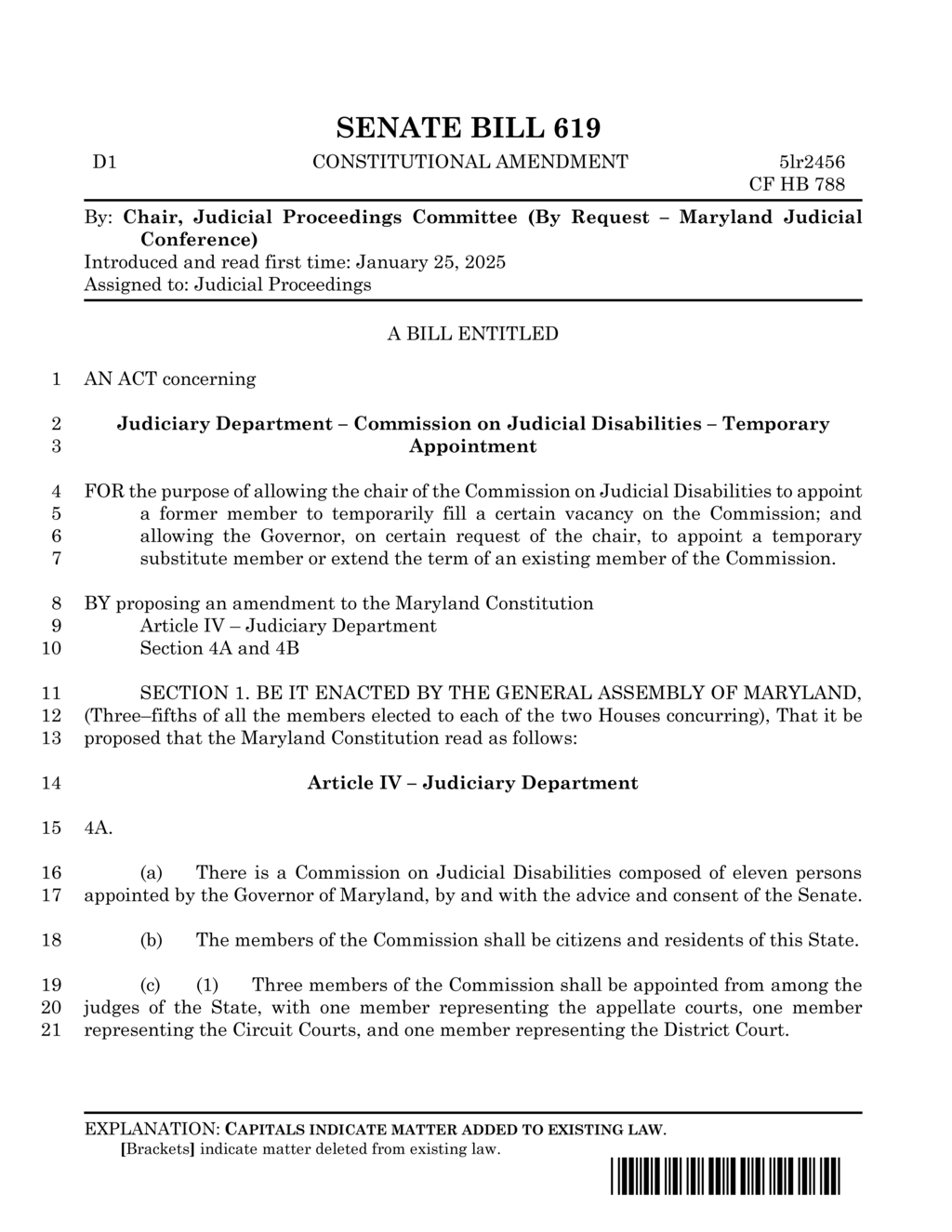 Maryland Supreme Court establishes judicial conduct commission under Senate Bill 619