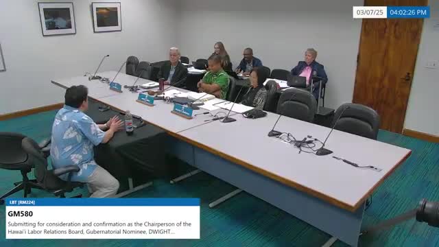 Hawaii Labor Relations Board nominee receives overwhelming support from community leaders
