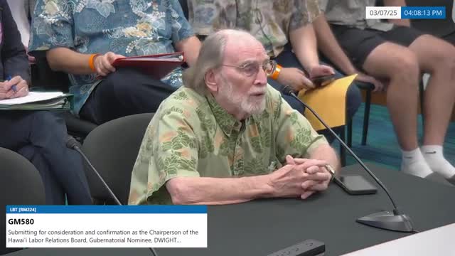 Dwight Takamine nominated for Hawaii labor relations appeals board
