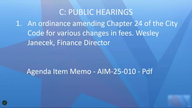 Victoria council adopts consolidated fee ordinance; downtown facility fees remain under review