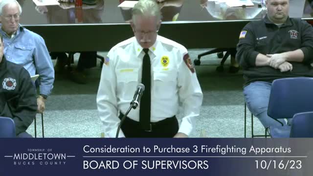 Middletown Township approves purchase of three fire engines for local volunteer companies