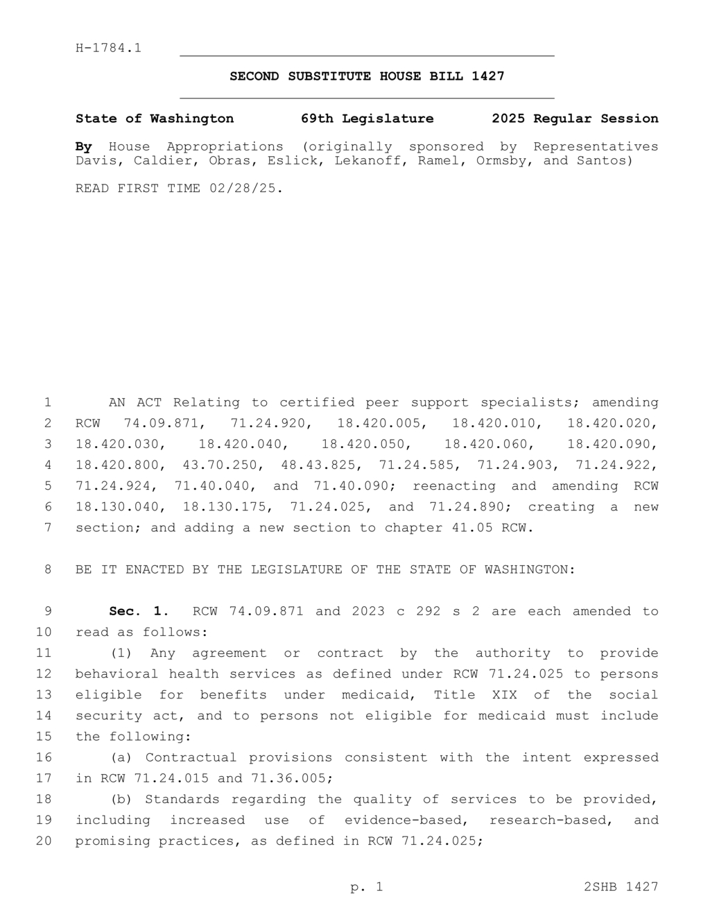 Washington establishes peer support specialist certification program by July 2025