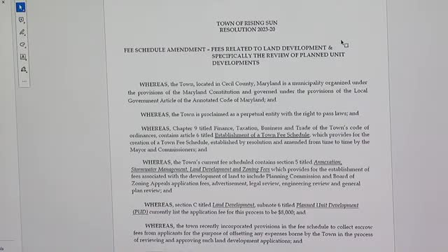 Rising Sun council reduces planned unit development fee from $8000 to $250