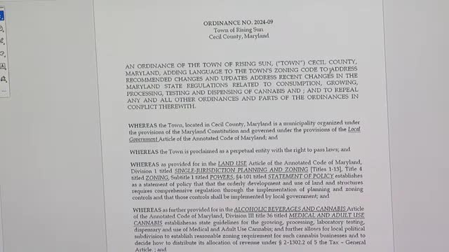 Rising Sun Town Council enacts cannabis business zoning regulations