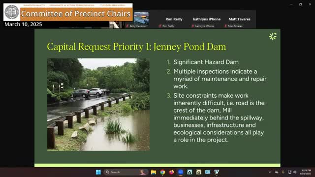 Plymouth requests $6.7M for Jenny Pond Dam repairs and enhancements