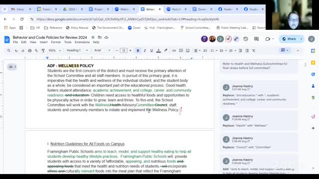 Framingham School Board updates nutrition policy to clarify competitive food regulations