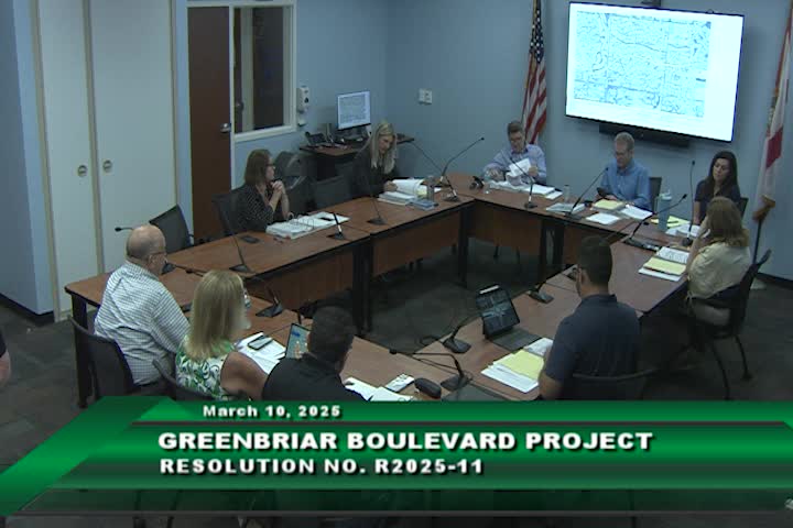 Council briefed on $4.085 million Greenbrier Boulevard bike lane project using FHWA LAP funds