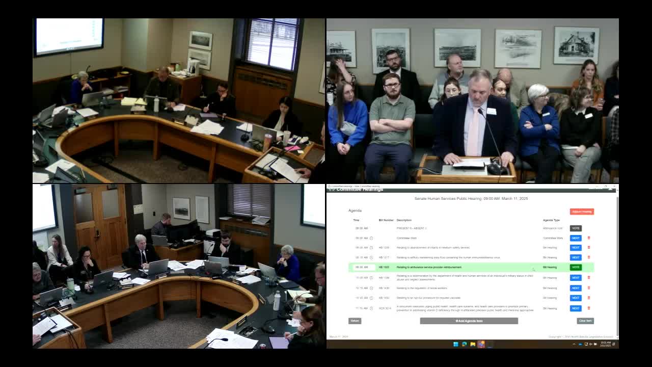 North Dakota House Bill 1322 aims to enhance ambulance service funding and patient protections
