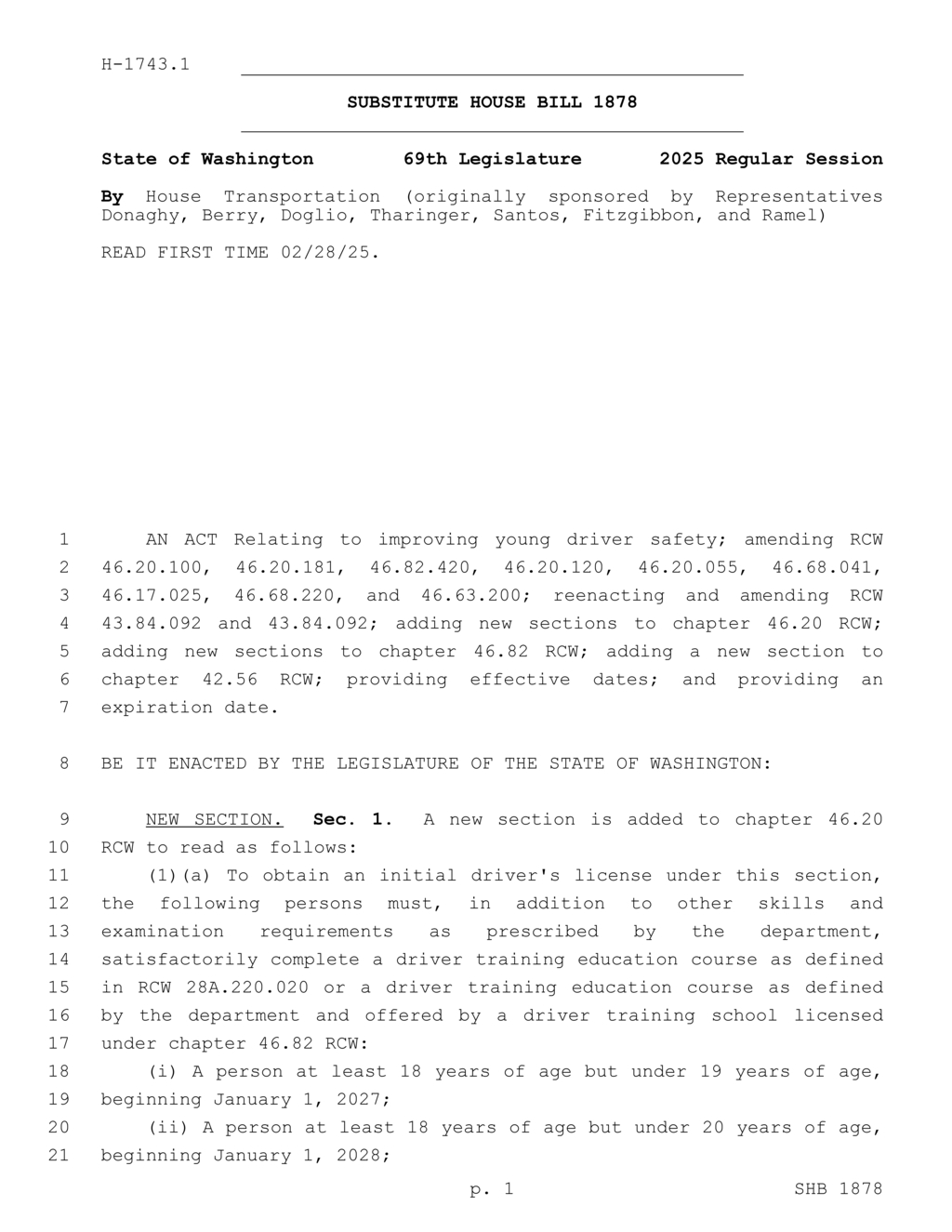 Washington State implements new driver's license application and renewal fee structure
