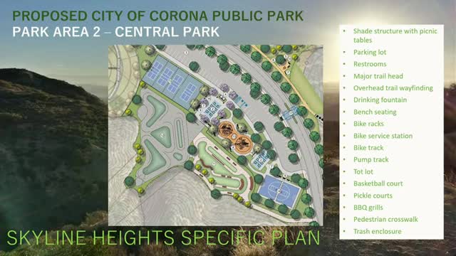 Corona presents plans for Skyline Heights park featuring extensive mountain bike trails