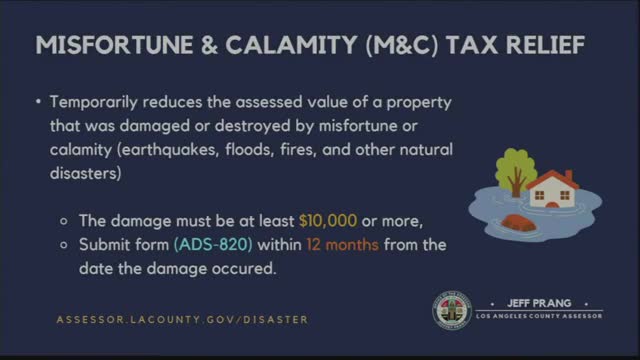 Assessor outlines property tax relief programs for disaster victims in Pico Rivera