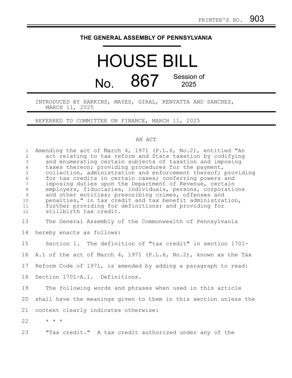 Legislation provides $2000 tax credit for stillbirths in Pennsylvania