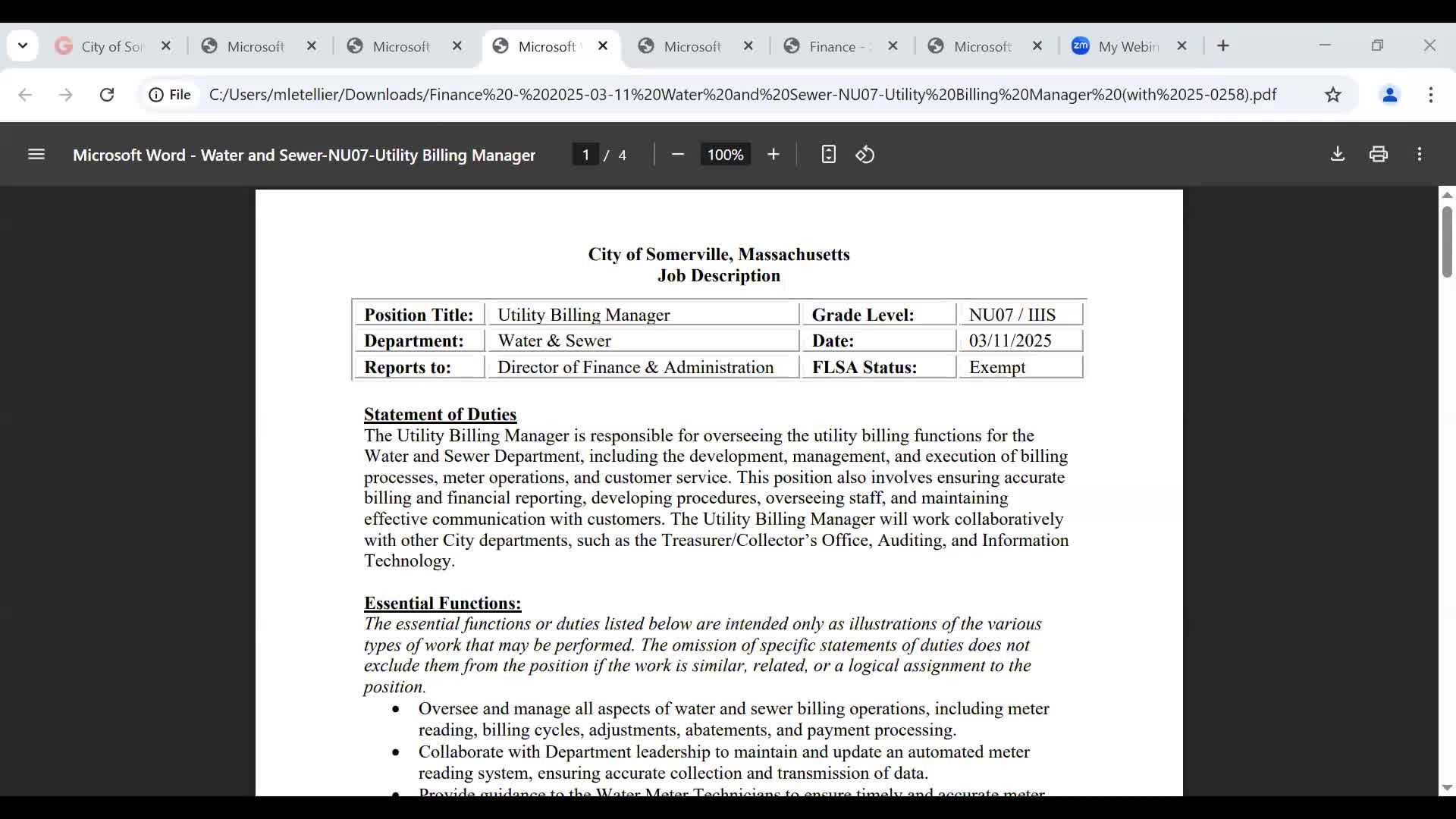 Councilor Scott questions leadership structure in water and sewer department