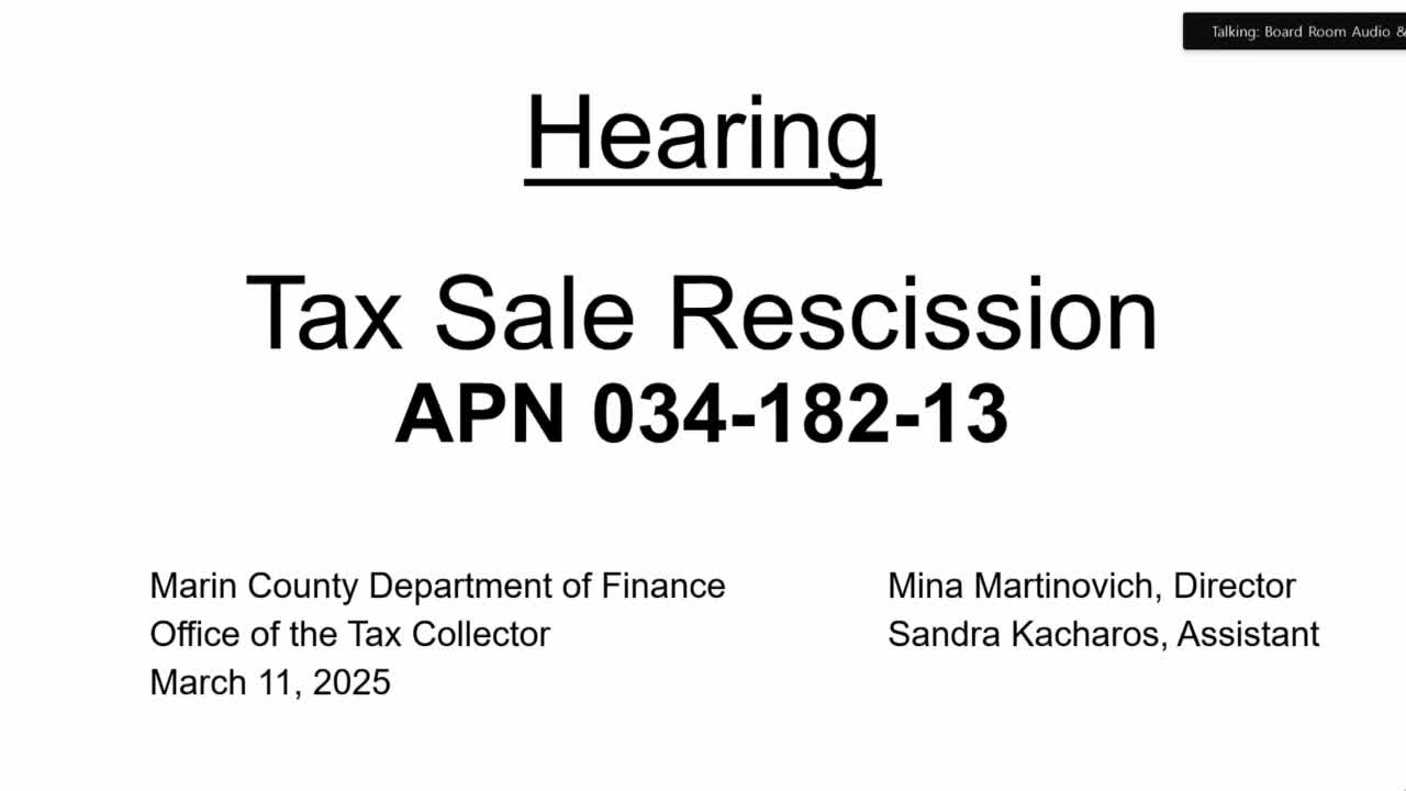 Supervisors rescind erroneous tax sale of Tiburon View HOA common area