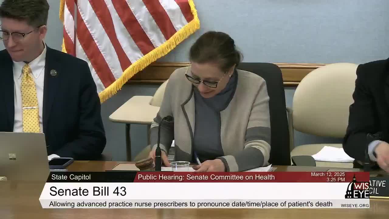 Wisconsin Senate Committee supports SB 43 allowing nurse practitioners to pronounce death