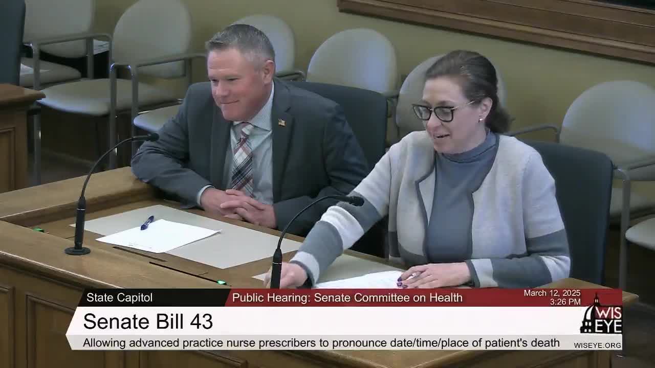 Committee hears brief support for allowing nurse practitioners to pronounce death