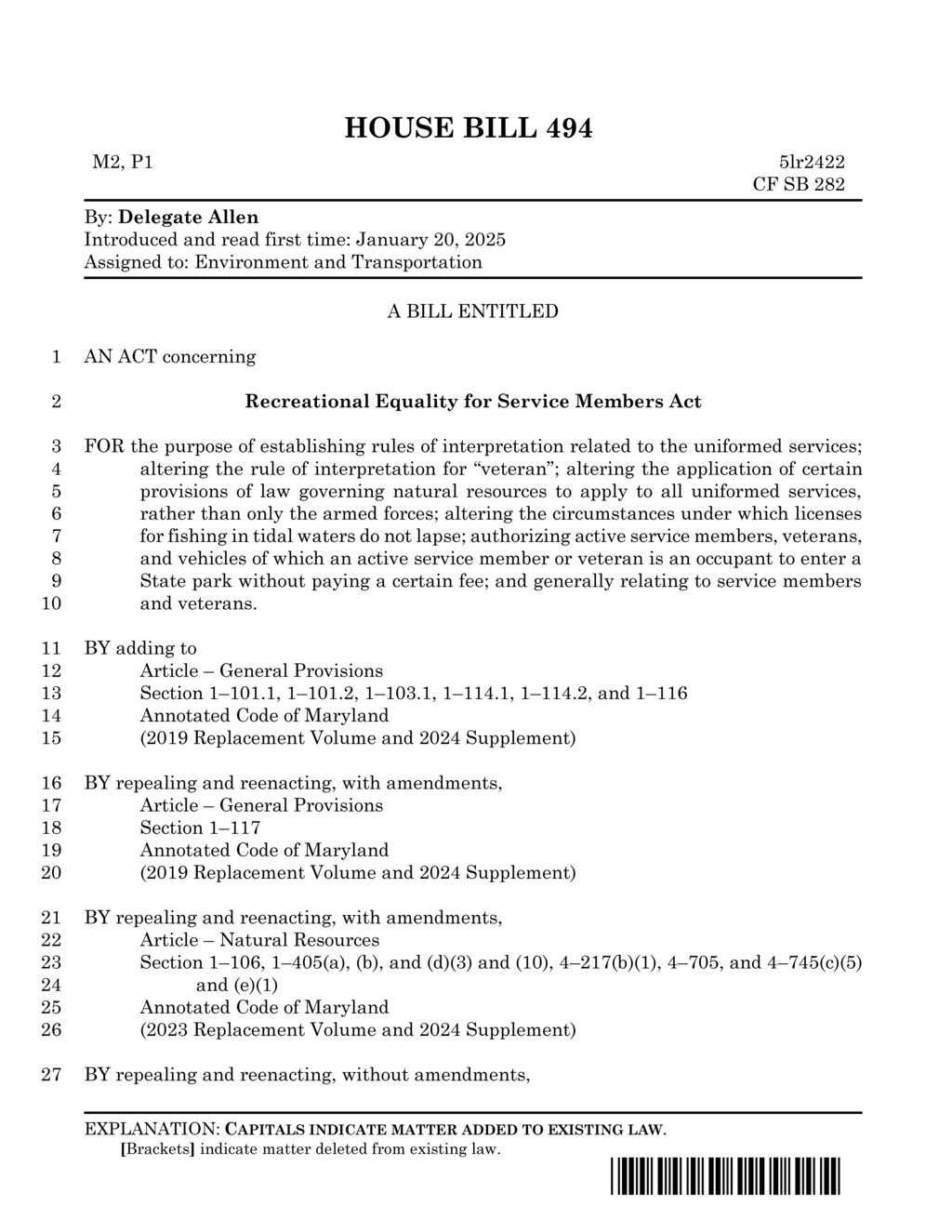 Maryland House Bill 494 offers fishing license benefits for veterans and active service members